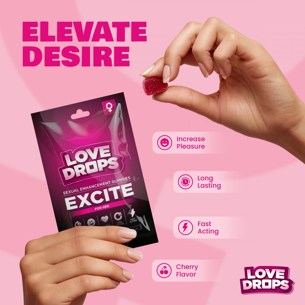 Love Drops Cherry Wellness Gummies for Her – 8 Count